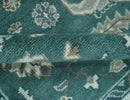 Custom Made Traditional Mamluk Design Teal, Ivory and Brown Hand Knotted wool Area Rug