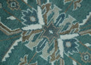 Custom Made Traditional Mamluk Design Teal, Ivory and Brown Hand Knotted wool Area Rug