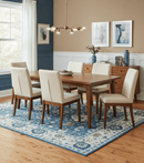 Custom Made Traditional Oriental Design Blue And Beige Hand-Tufted Wool Area Rug