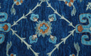 Custom Made Traditional Oriental Design Blue And Beige Hand-Tufted Wool Area Rug