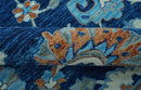 Custom Made Traditional Oriental Design Blue And Beige Hand-Tufted Wool Area Rug