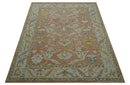 Custom Made Traditional Oriental Rust And Ivory Hand Tufted Wool Area Rug
