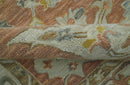 Custom Made Traditional Oriental Rust And Ivory Hand Tufted Wool Area Rug