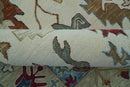 Custom Made Traditional Oushak Blue And Beige Hand Tufted Wool Rug