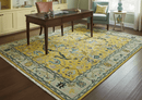 Custom Made Traditional Oushak Design mustard Hand Knotted Wool Area Rug