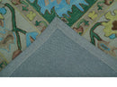 Custom Made Traditional Oushak Green Hand Tufted Wool Area Rug