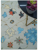 Custom Made Traditional Oushak Silver Hand Tufted Wool Area Rug
