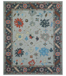 Custom Made Traditional Oushak Silver Hand Tufted Wool Area Rug