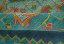 Custom Made Traditional Serapi Design Blue And Yellow Hand Tufted Wool Rug
