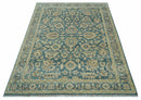 Custom Made Traditional Teal Oushak Hand Knotted Wool Rug