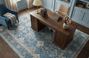Custom Made Traditional Turkish Blue Hand knotted Wool Rug