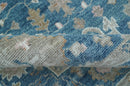 Custom Made Traditional Turkish Blue Hand knotted Wool Rug