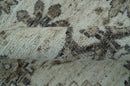 Custom Made Traditional Turkish Design Beige Hand Knotted Natural Wool Area Rug