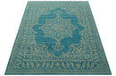 Custom Made Traditional Turkish Design Blue Hand Knotted Wool Area Rug