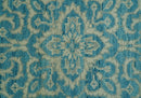 Custom Made Traditional Turkish Design Blue Hand Knotted Wool Area Rug
