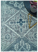 Custom Made Traditional Turkish Design Gray Hand Knotted Wool Area Rug