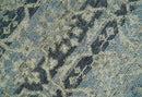 Custom Made Traditional Turkish Gray And Charcoal Hand Knotted Wool Rug