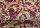 Custom Made Traditional Turkish Maroon And Beige Hand Knotted Wool Rug