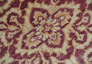 Custom Made Traditional Turkish Maroon And Beige Hand Knotted Wool Rug