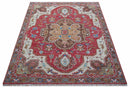 Custom Made Traditional Turkish Red And Brown Hand Knotted Wool Rug