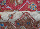 Custom Made Traditional Turkish Red And Brown Hand Knotted Wool Rug