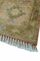 Custom Made Traditional Turkish Rust And Peach Hand Knotted Wool Area Rug