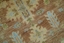 Custom Made Traditional Turkish Rust And Peach Hand Knotted Wool Area Rug