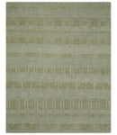 Custom Made Transitional Design Beige Hand Knotted Wool Area Rug