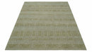 Custom Made Transitional Design Beige Hand Knotted Wool Area Rug