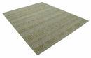 Custom Made Transitional Design Beige Hand Knotted Wool Area Rug