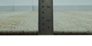 Custom Made Transitional Design Beige Hand Knotted Wool Area Rug
