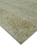 Custom Made Transitional Design Beige Hand Knotted Wool Area Rug