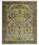 Custom Made Transitional Silver, Gold and Gray Hand Knotted Wool Rug