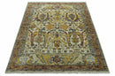 Custom Made Transitional Silver, Gold and Gray Hand Knotted Wool Rug