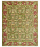 Custom Made Tree of life Green And Red Traditional Design Hand Tufted Wool Rug