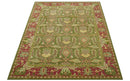 Custom Made Tree of life Green And Red Traditional Design Hand Tufted Wool Rug
