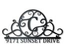 Custom Metal Monogram Address Wall Art | Indoor Outdoor | Up to 46" | Over 20 Color Options