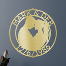 Couple Silhouette Personalized Gifts - Custom Metal Sign, Anniversary/Wedding Gift