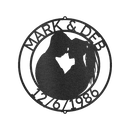 Couple Silhouette Personalized Gifts - Custom Metal Sign, Anniversary/Wedding Gift