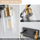 Jasper Modern Clear Glass 3-Light Bathroom Vanity Light