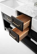 Hayley Bathroom Vanity with Sink and Carrara White Marble Top Cabinet Set Villohome