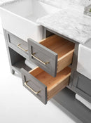 Hayley Bathroom Vanity with Sink and Carrara White Marble Top Cabinet Set Villohome