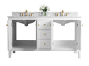 Maili Bathroom Vanity with Sink and Carrara White Marble Top Cabinet Set
