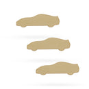 3 Race Cars Unfinished Wooden Shapes Craft Cutouts DIY Unpainted 3D Plaques 4 Inches