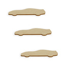 3 Race Cars Unfinished Wooden Shapes Craft Cutouts DIY Unpainted 3D Plaques 4 Inches