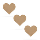3 Hearts Unfinished Wooden Shapes Craft Cutouts DIY Unpainted 3D Plaques 4 Inches
