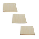 3 Squares Unfinished Wooden Shapes Craft Cutouts DIY Unpainted 3D Plaques 4 Inches