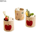 Cute apple pattern porcelain coffee mug dining room bowknot pattern