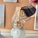 Cute bear glass cups with ceramic base – kitchen coffee drinkware