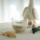 Cute bear print glass coffee mug kitchen cereal cup